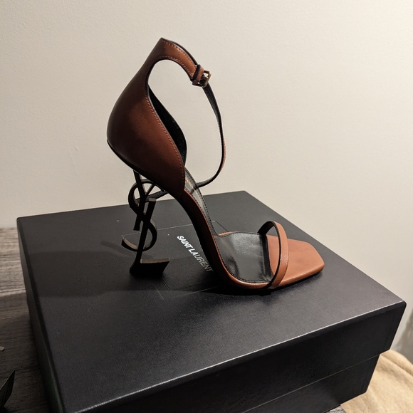 Saint Laurent (YSL) Brown Opyum Heeled Sandals - Picture 6 of 7